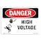 Signmission OSHA Danger Sign, 7" Height, 10" Width, Rigid Plastic, High Voltage, Landscape, L-2186 OS-DS-P-710-L-2186 - alternate 1